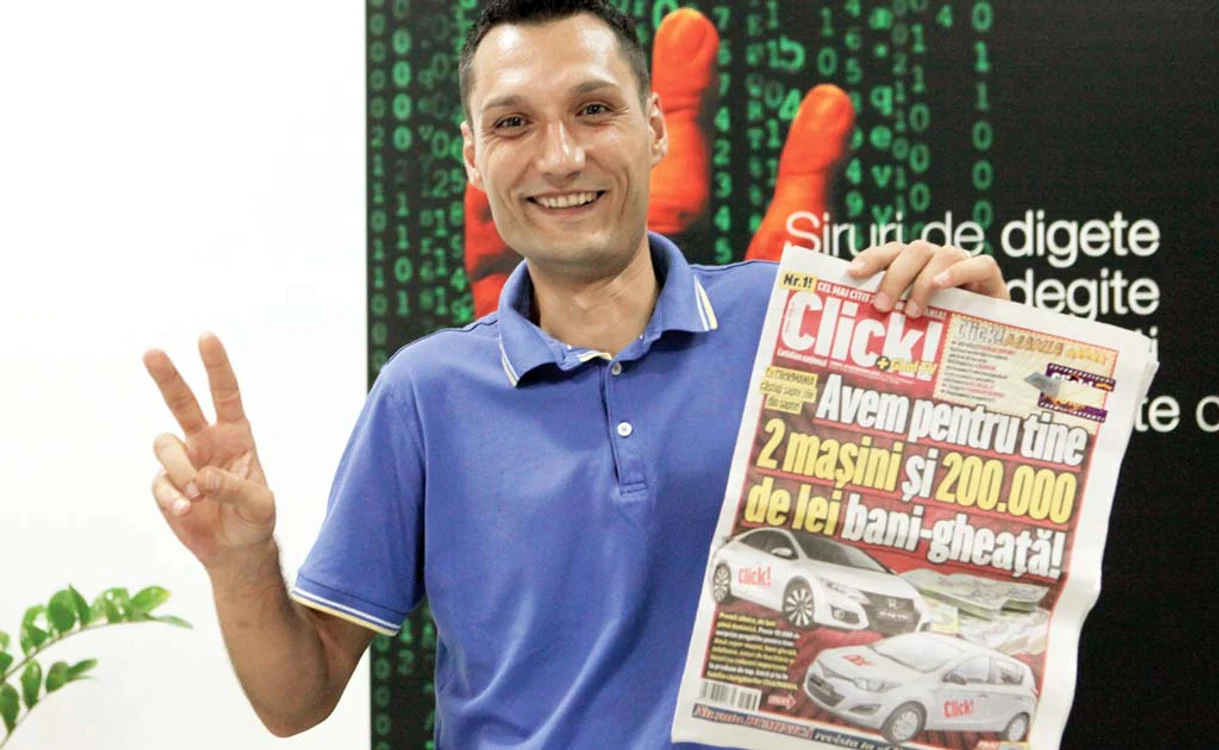 Mihai Alexandru Ignat, din judeţul Teleorman, este unul dintre norocoşii care au câştigat 5.000 de lei la Click!MANIA