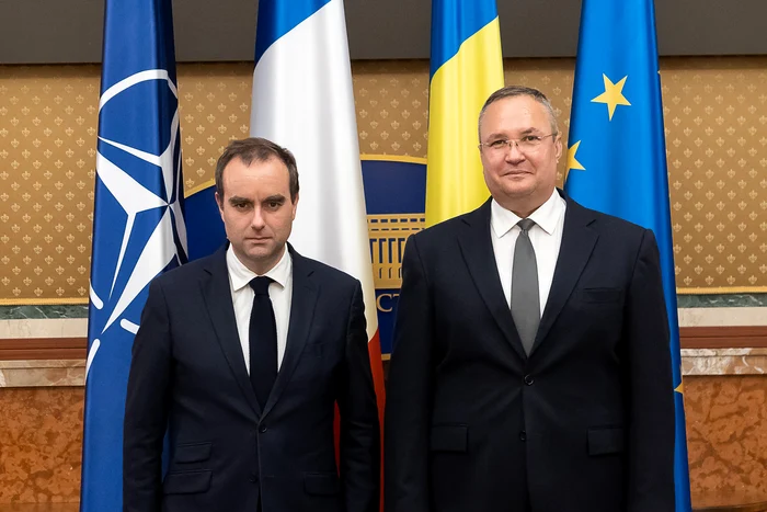 Premierul Nicolae Ciucă și ministrul Forțelor Armate din Franța, Sébastien Lecornu FOTO gov.ro