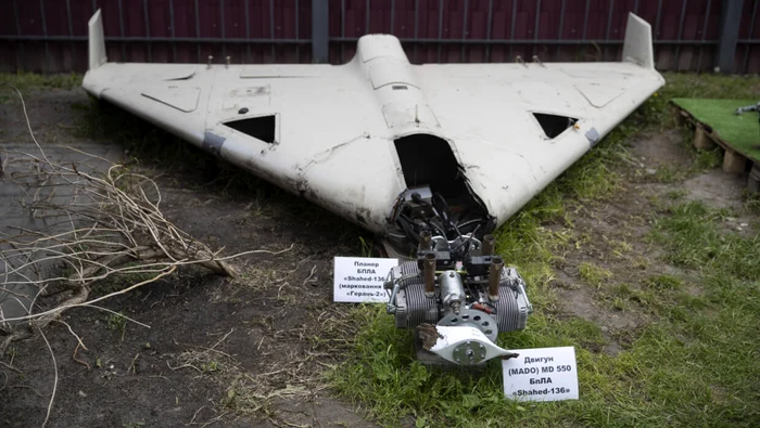 Dronă Shaded doborată în Ucraina/ FOTO: mil.in.ua