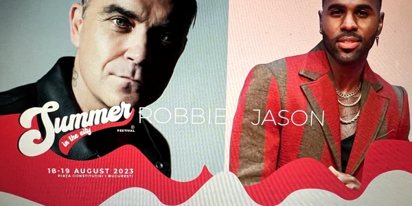 Jason Derulo și Robbie Williams sunt artiștii așteptați cu sufletul la gură de către fani la prima ediție a festivalului Summer in the City, desfășurat în perioada 18-19 august în Piața Constituției