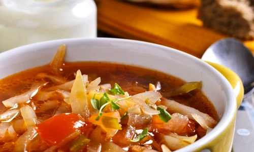 47441719   soup with vegetables and sour cream on the plate  selective focus  jpeg