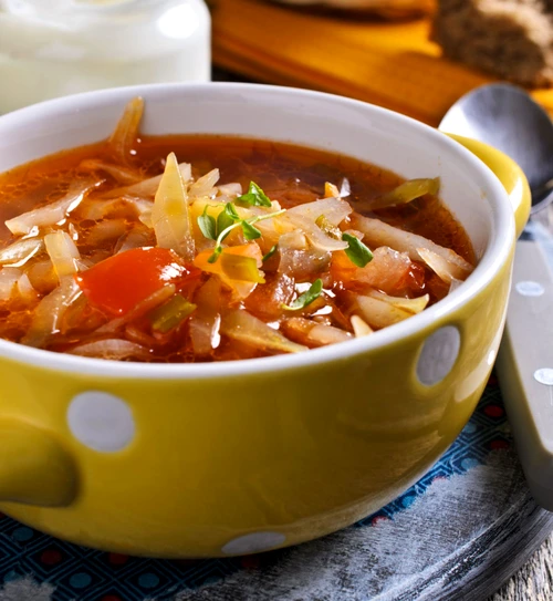 47441719   soup with vegetables and sour cream on the plate  selective focus  jpeg