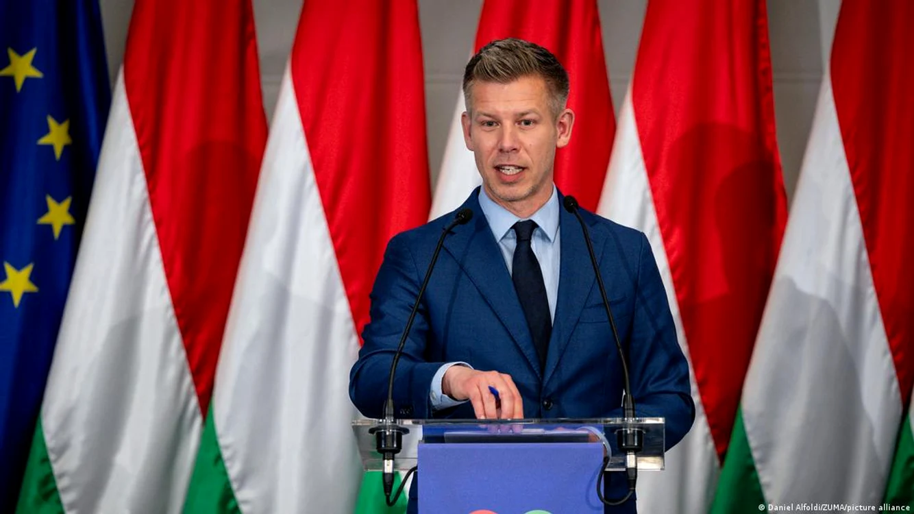 Budapesta, 20.04.2026. Viitorul prim-ministru al Ungariei, Peter Magyar, ține un discurs
