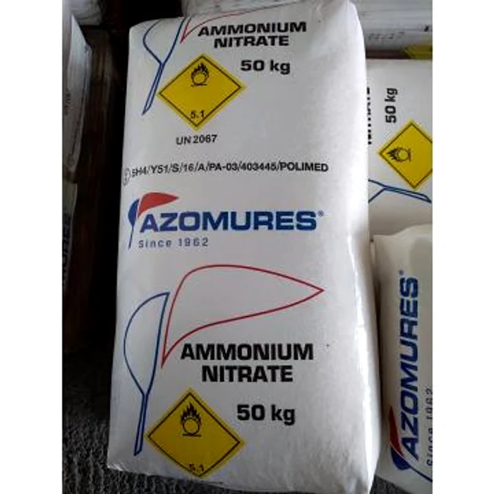 Azotatul de amoniu se folosește pentru fertilizarea pământului în zonele agricole