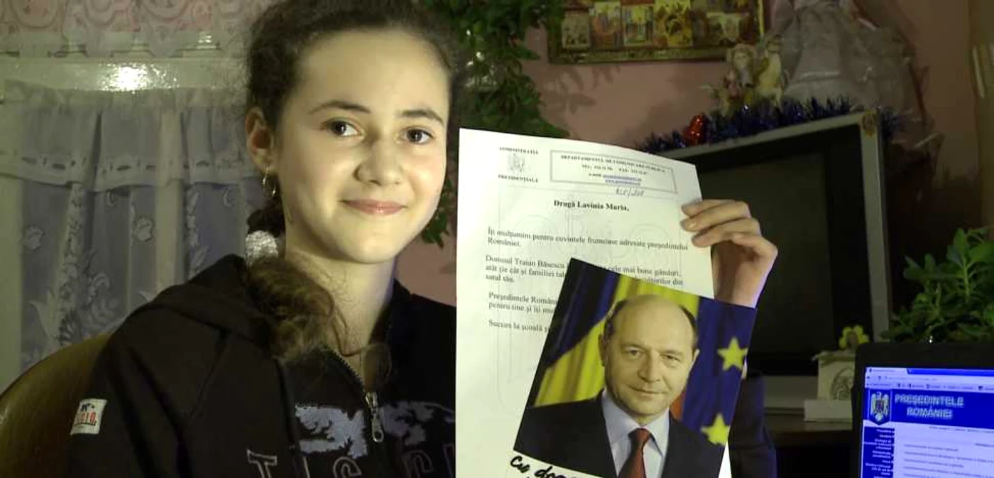Lavinia îi scrie preşedintelui din clasa a V a