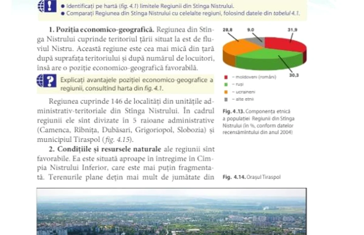 captură din manualul de geografie din R Moldova