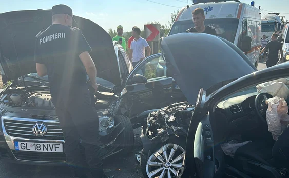 Accident cu opt victime în județul Galați FOTO: ISU