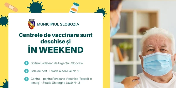 slobozia centre de vaccinare deschise si in weekend foto faceb/Municipiul Slobozia
