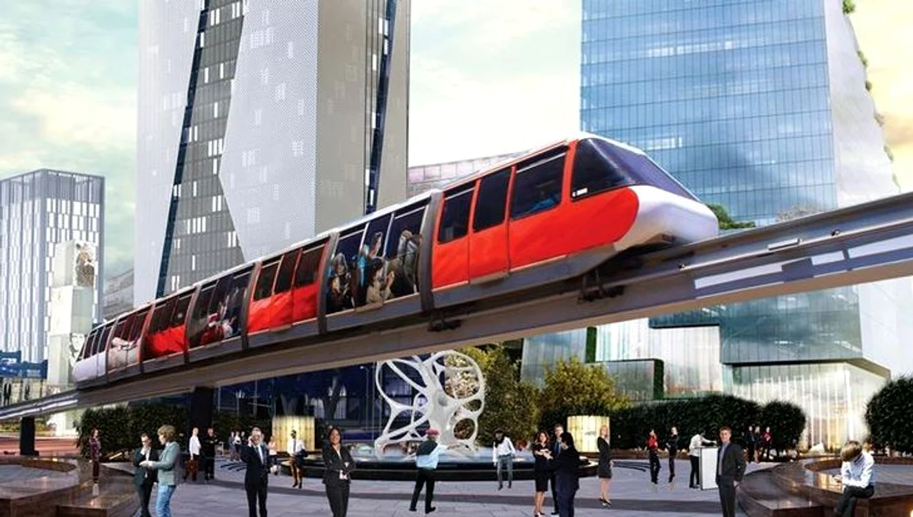 
    Cele două terminale ale Gării de Nord ar trebui conectate cu ajutorul unei linii feroviare suspendate de tip monorail (Foto: proiect regenerare Gara de Nord )  