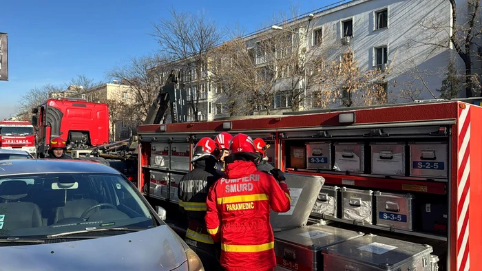 Accident de muncă în București FOTO: ISU
