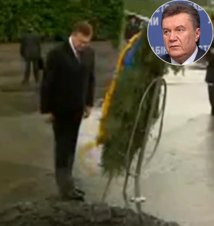 Preşedintele Ucrainean, Viktor Ianukovici în timpul ceremeonie de la Kiev