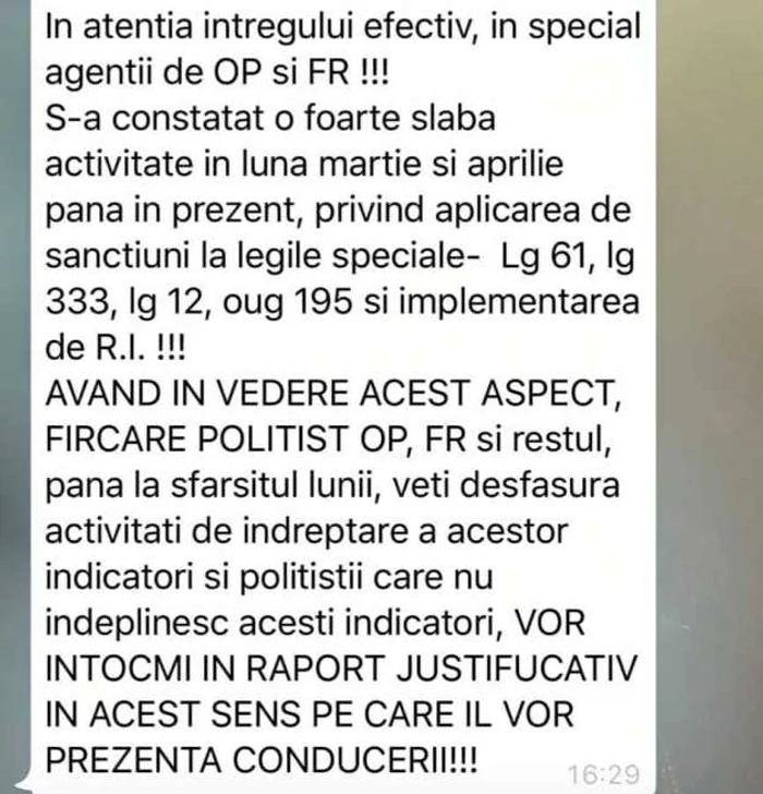 SMS dat de Cristian Tomi Dumitru şeful Poliţiei Popeşti-Leordeni Ilfov Sursa Facebook Marian Godină