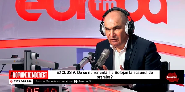 Premierul Ilie Bolojan, invitat la Europa FM FOTO captura video Europa FM