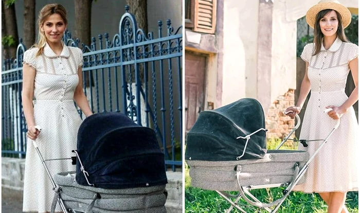 Dana ROgoz, în 2020, cu Lia în cărucior, în fața casei din Viscrifoto: arhiva personală/Facebook