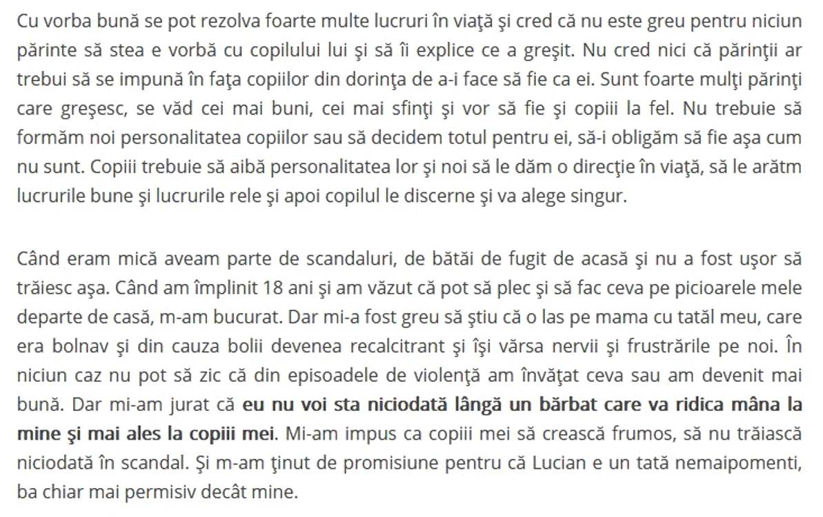 Andreea Bănică a povestit pe blog despre traumele din trecutul ei