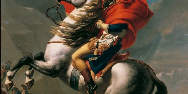Napoleon traversand Alpii de Jacques-Louis David