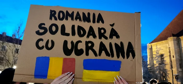 cluj protest pro ucraina rusia. foto lia valendeorfean