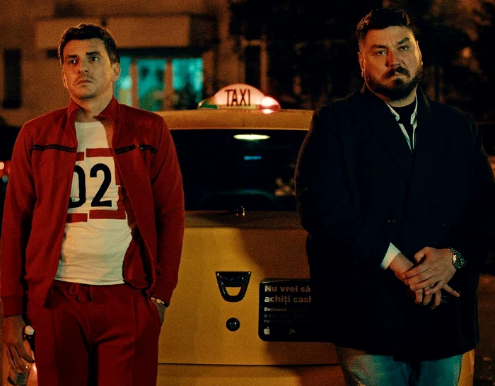 Alexandru Ion (taximetristul Lică) și Micutzu, într-o scenă din filmul „Taximetriști“  