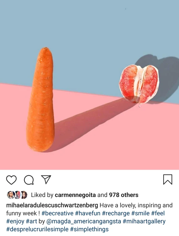 Aceasta este imaginea jucăușă, plină de subînțeles, cu care Mihaela și-a surprins fanii de pe Instagram