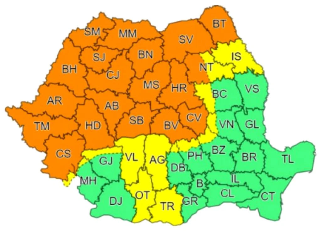 
    Toamna se instalează anul acesta mai devreme, iar ploile cuprind majoritatea zonelor din țarăSursa Foto: ANM  