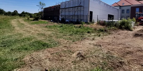 Se lucrează la moderna sală de sport de la Şcoala Britanică din Timişoara FOTO Ş.Both