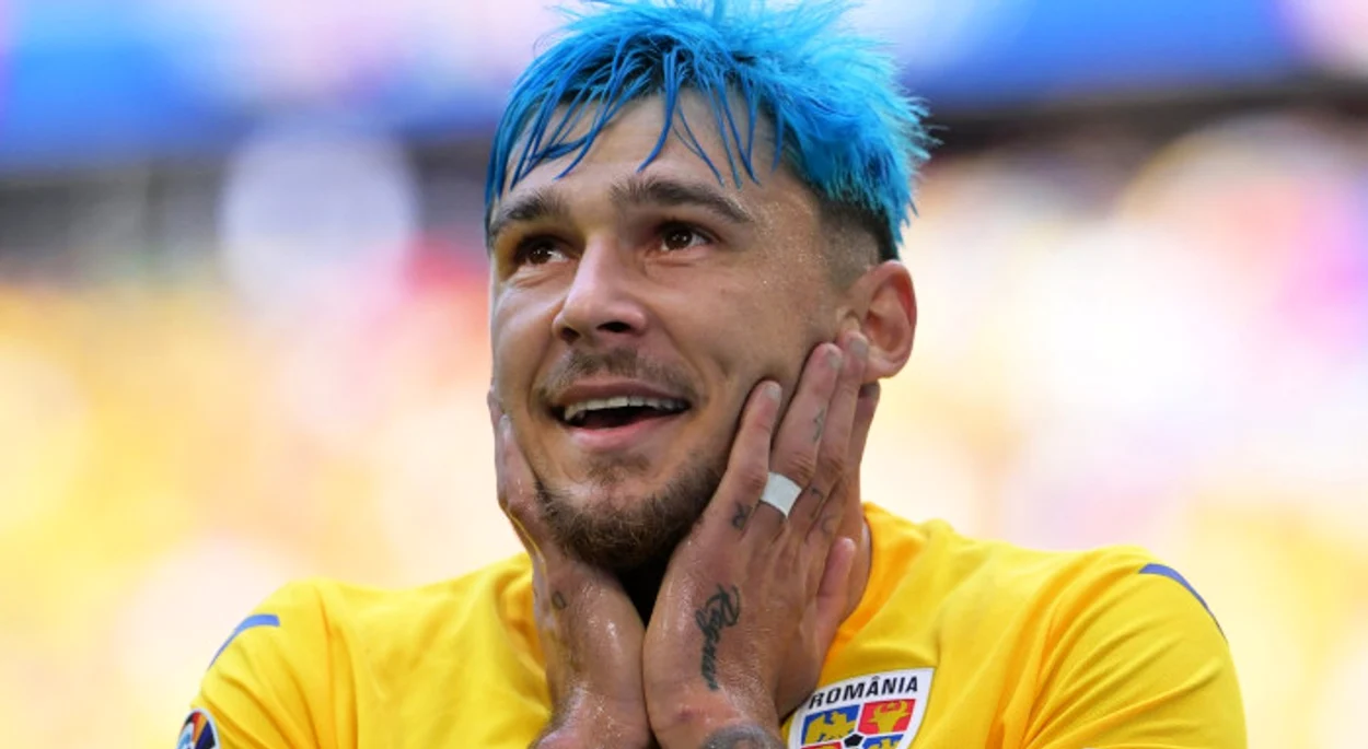 Andrei Rațiu și-a vopsit părul albastru la Euro 2024  