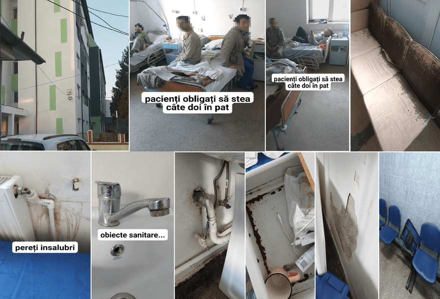 Spitalul în care pacienții stau în condiții mizere câte doi în pat. „Unitatea e în renovare totală“ VIDEO