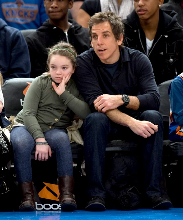 Ben Stiller and his family attend the NY Knicks game at Madison Square Garden, NYC jpeg