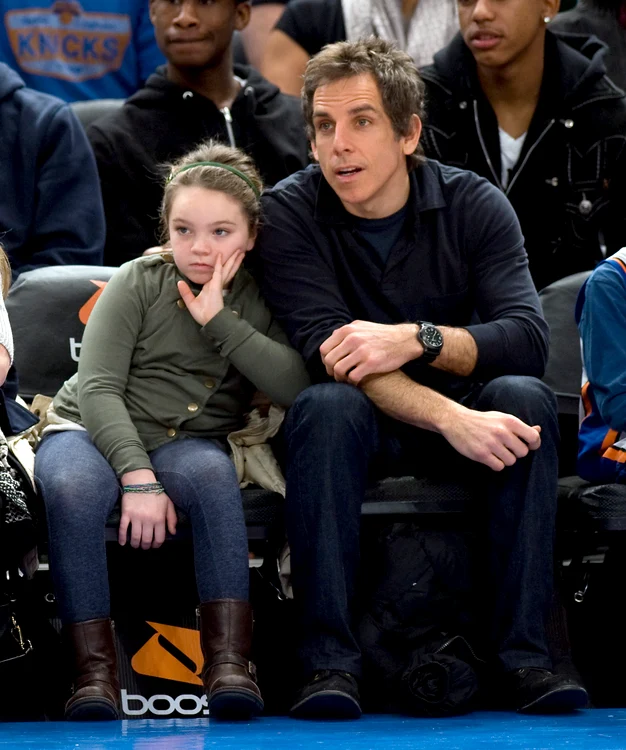 Ben Stiller and his family attend the NY Knicks game at Madison Square Garden, NYC jpeg