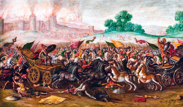 Capturarea și distrugerea Ierusalimului de către Nabucodonosor – pictură spaniolă realizată de Juan de la Corte (1580 - 1663)