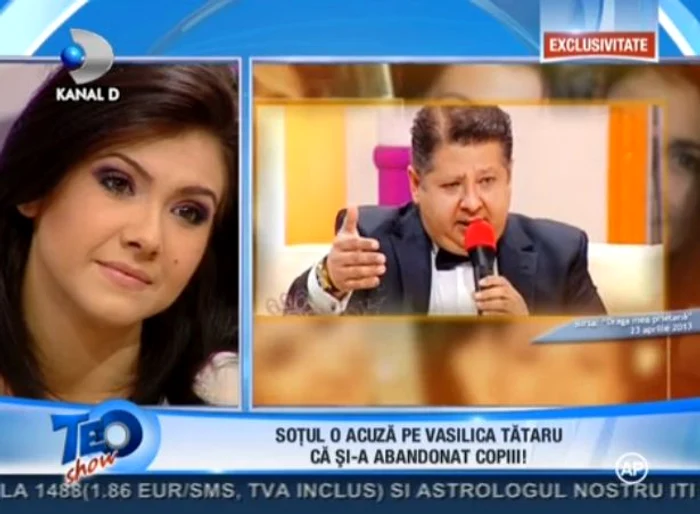 Vasilica a fost afectată atunci când şi-a revăzut soţul, într-o înregistrare tv (captură: Kanal D)