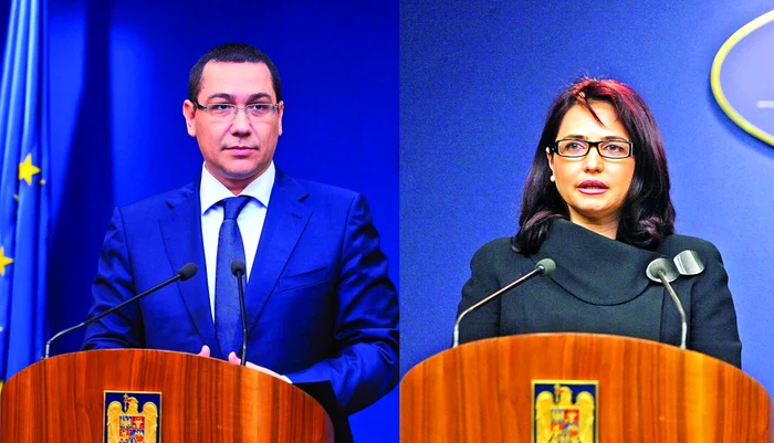 Premierul Victor Ponta şi fostul şef al ANRP, Crinuţa Dumitrean Foto: gov.ro