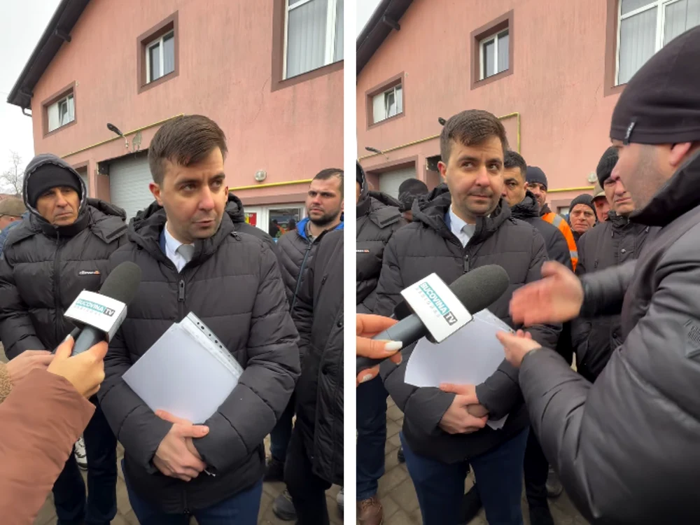 Protest la primăria Salcea/FOTO: Captură video Suceavalive