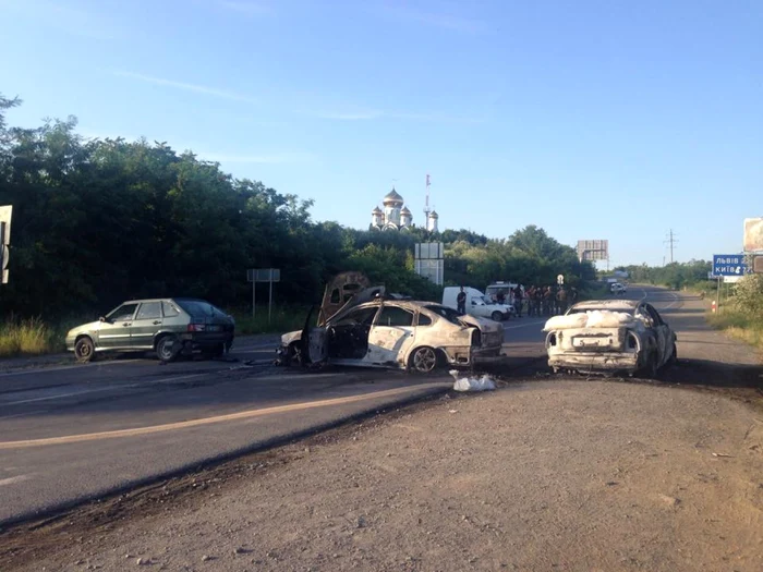 Schimb de focuri de arme în Mukaceovo, Ucraina. FOTO: facebook.com