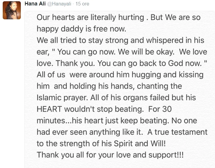 Muhammad Ali și fiica sa, HanaFoto Instagram