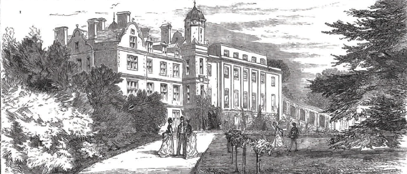 Castelul Eastwell,  gravură de secol XIX