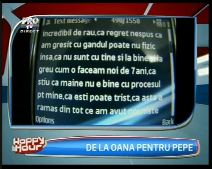 Mesajele Oanei pentru Pepe. Îl vrea acasă