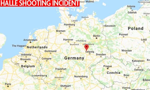 Hartă Germania  Incidentul a avut loc în Halle jpeg