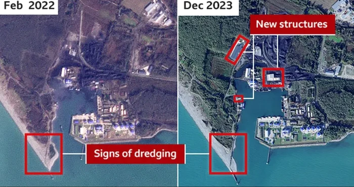 BBC susține că are dovezi că rușii lucrează la portul din Abhazia