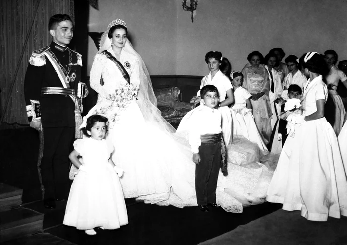 Regele Hussein al Iordaniei cu prima soție, Prințesa Dina Abdul Hamid de Hejaz profimedia 0900070312 jpg