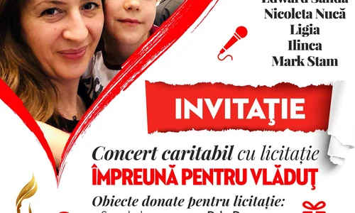Concert caritabil “Împreună pentru Vlăduţ”, marți, 29 ianuarie, la Face Club Bucharest  Gazda evenimentului va fi Cătălin Măruţă  jpeg