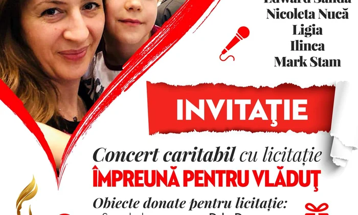 Concert caritabil “Împreună pentru Vlăduţ”, marți, 29 ianuarie, la Face Club Bucharest  Gazda evenimentului va fi Cătălin Măruţă  jpeg