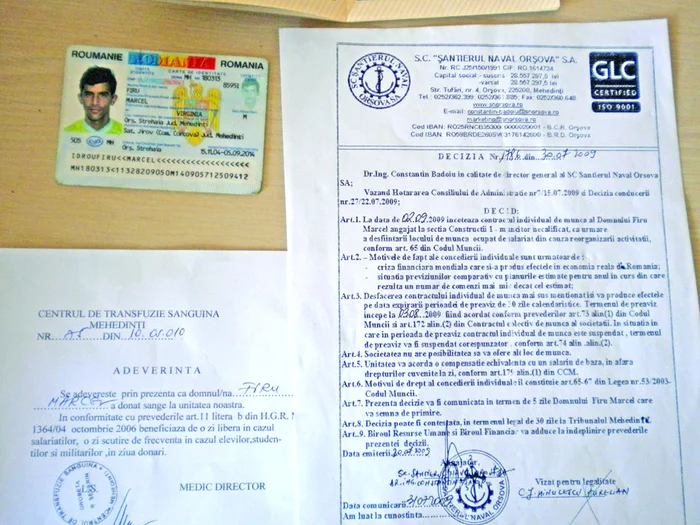 Marcel Firu are dosar  de donator de sânge şi  spune că e sănătos tun  şi poate să dea şi organe