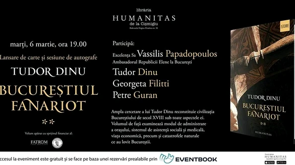 Lansare de carte: «Despre Bucureștiul fanariot Administrație, meșteșuguri, negoț» jpeg