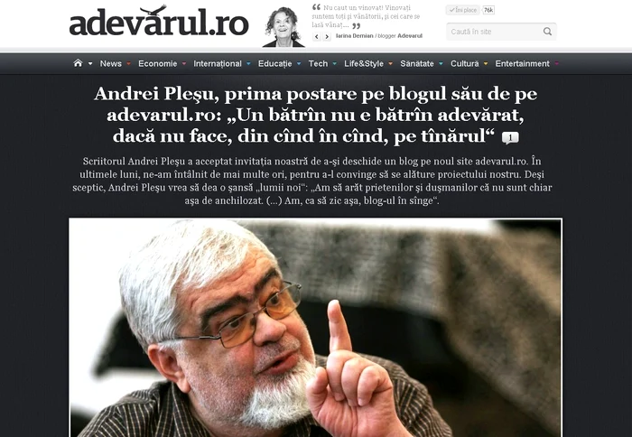 Dl Andrei Pleşu are blog jpeg