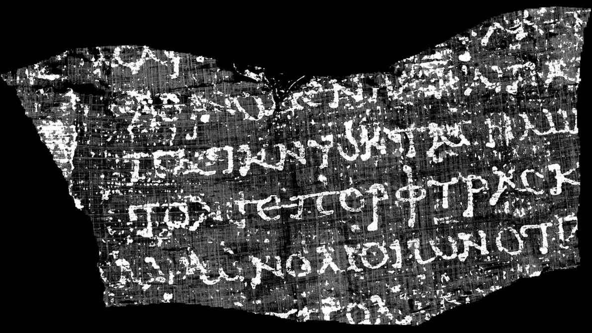 Oamenii de știință au descoperit un text grecesc antic din orașul roman Herculaneum folosind o tehnică de scanare de înaltă rezoluție (© Vesuvius Challenge)