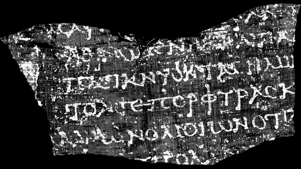 Oamenii de știință au descoperit un text grecesc antic din orașul roman Herculaneum folosind o tehnică de scanare de înaltă rezoluție (© Vesuvius Challenge)