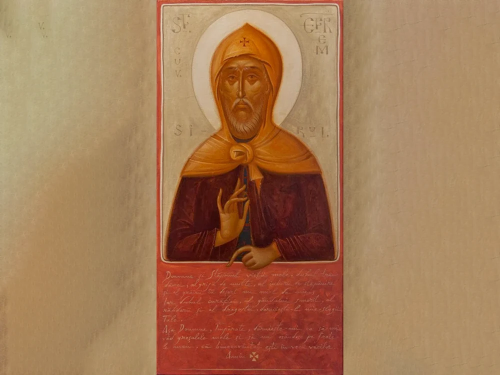 Sfântul Efrem Sirul. Icoană de Gabriel Toma Chituc