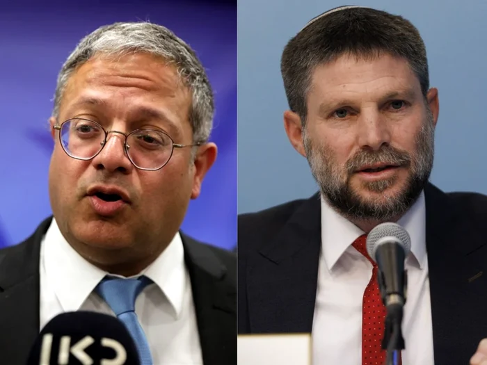 Itamar Ben-Gvir şi Bezalel Smotrich. Colaj foto: EPA-EFE