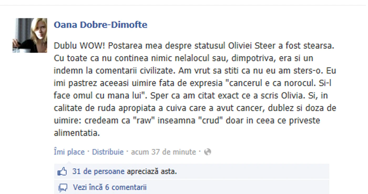 Olivia este contestată pentru mesajul ei